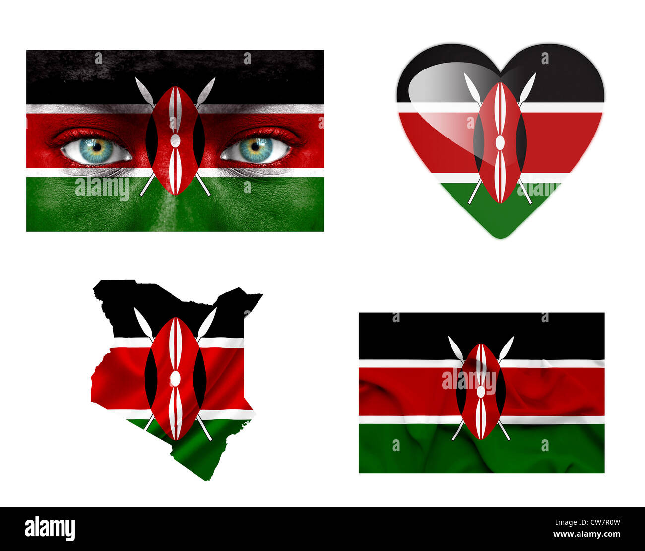 Set of various Kenya flags Stock Photo - Alamy