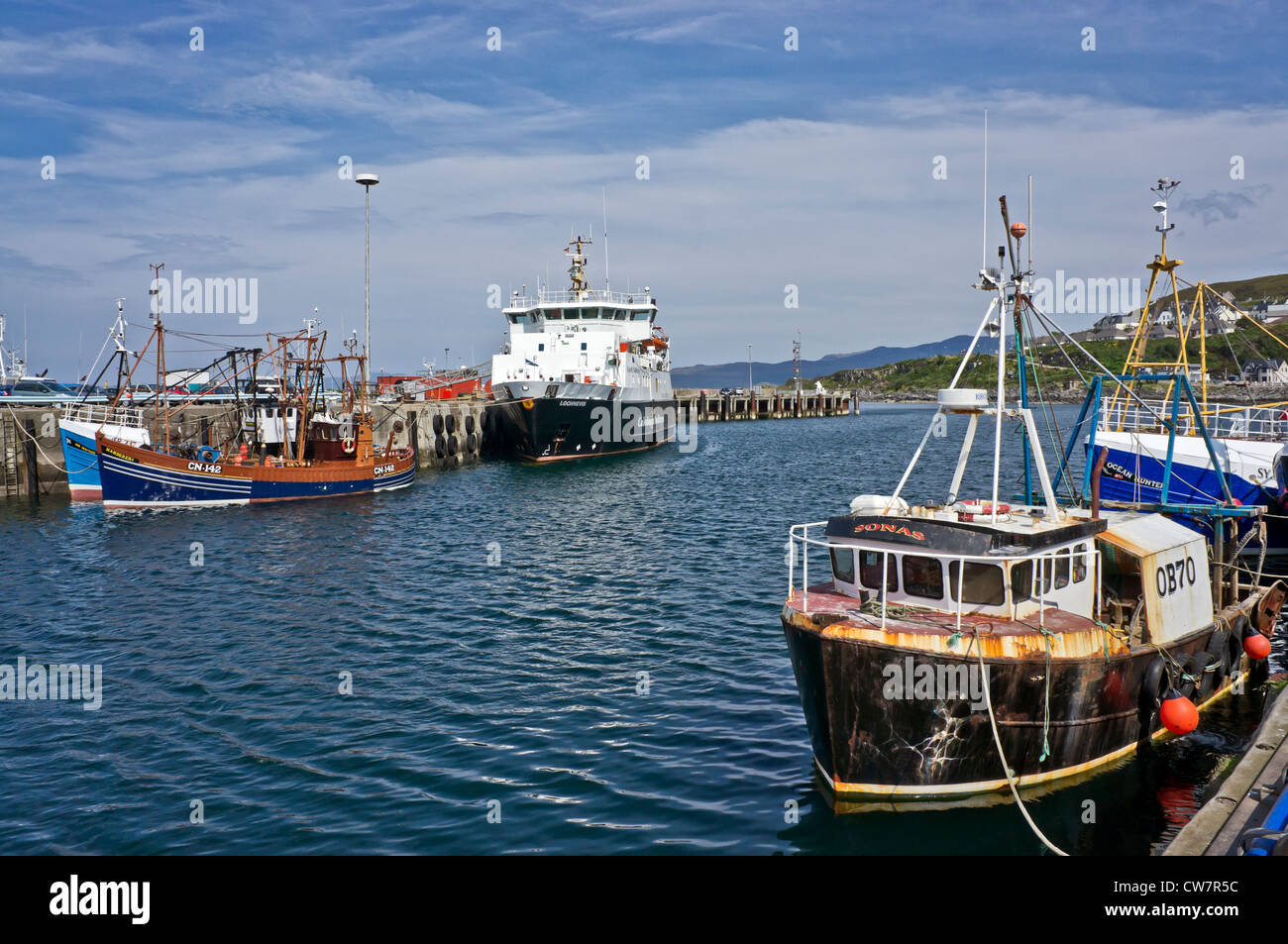 Caledonian MacBrayne car and passenger ferry Loch Nevis moored in