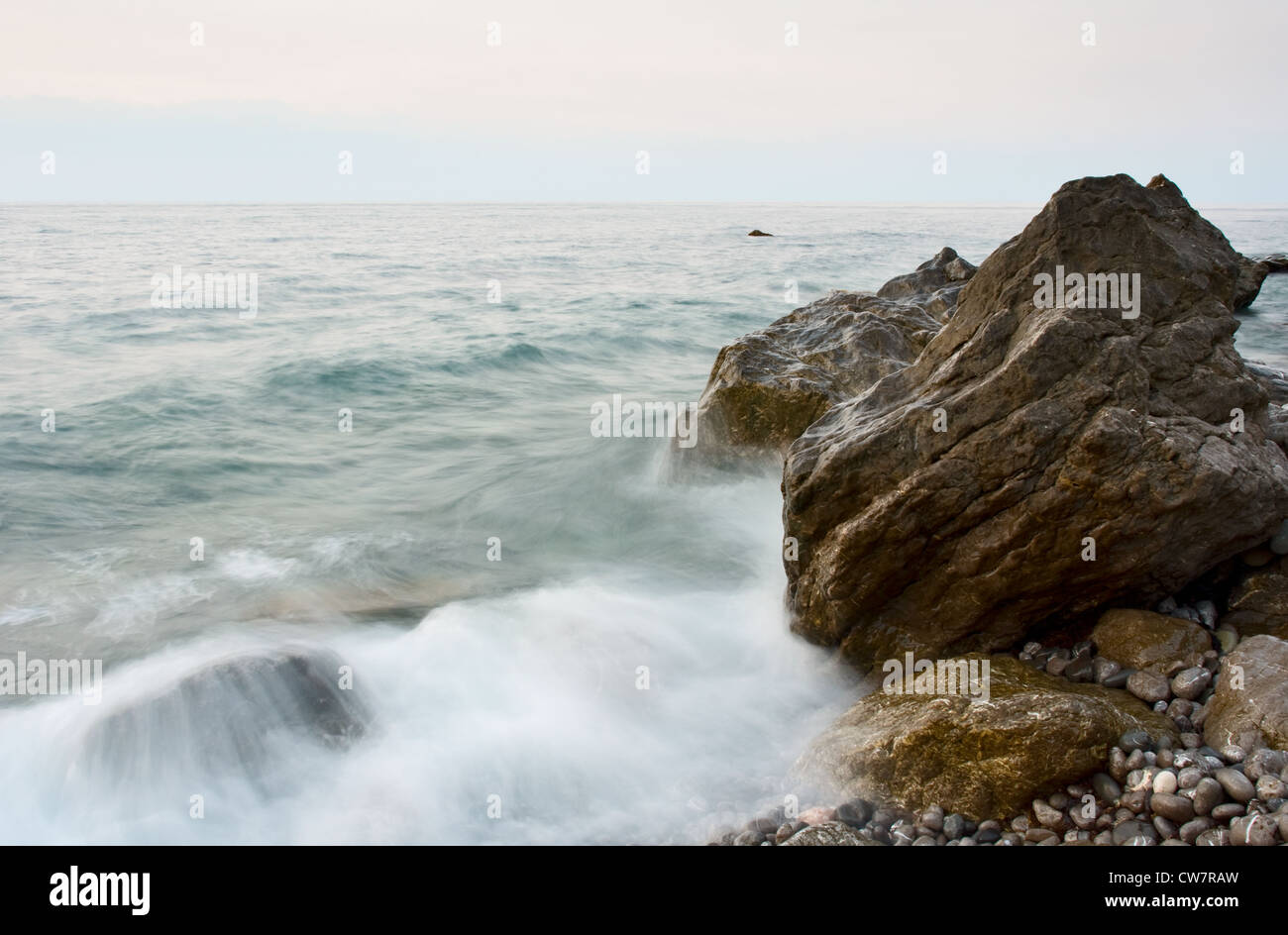 Landwash at the Black Sea, Crimea, Ukraine Stock Photo
