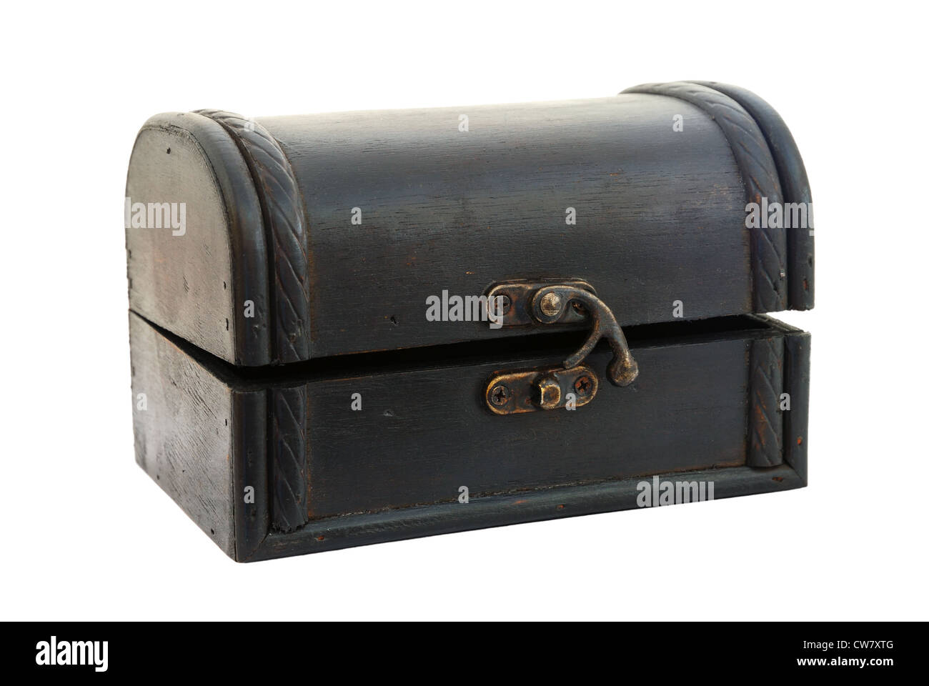 Wooden chest isolated on white background Stock Photo - Alamy