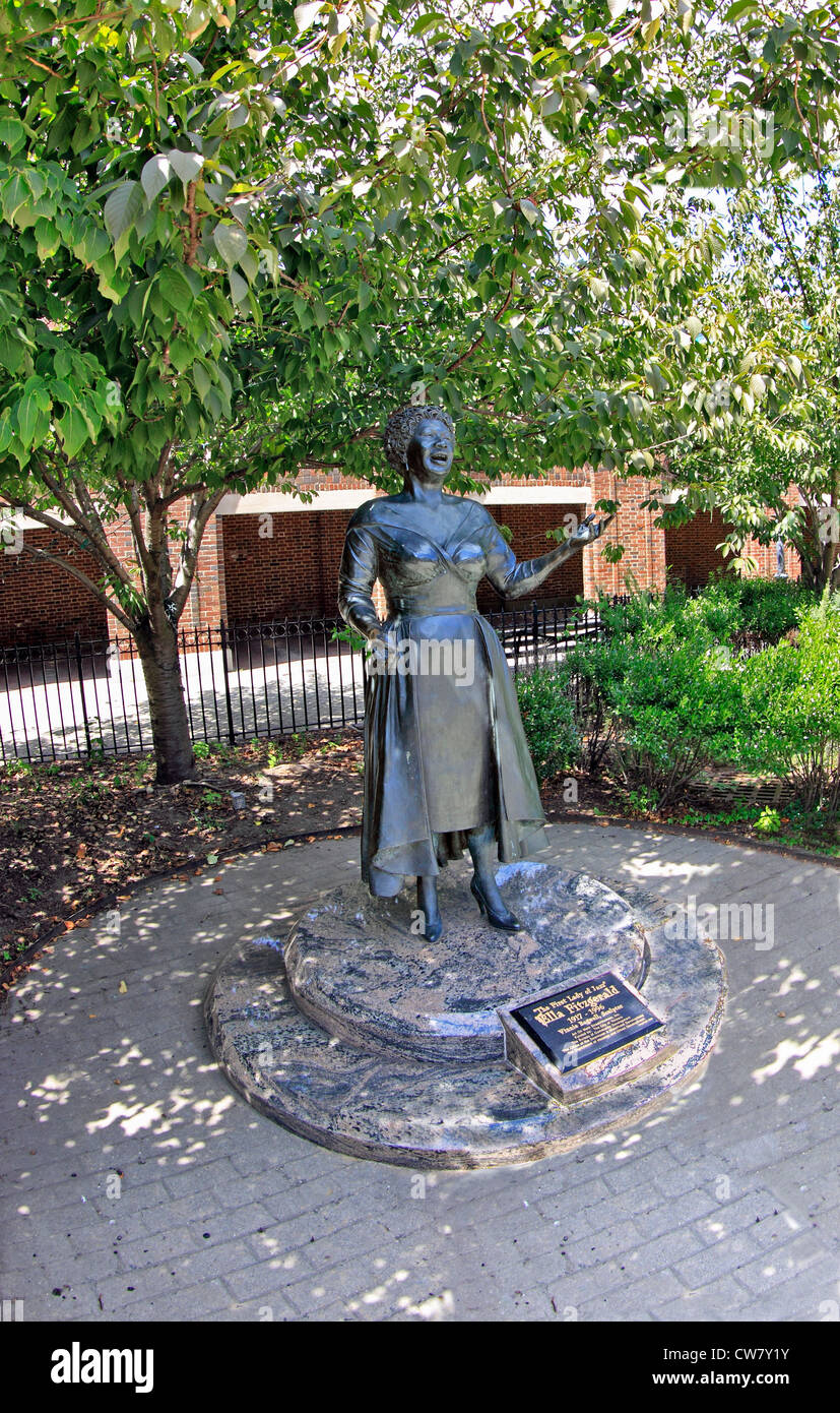Famous American jazz simger Ella Fitzgerald statue in her hometown Yonkers New York Stock Photo