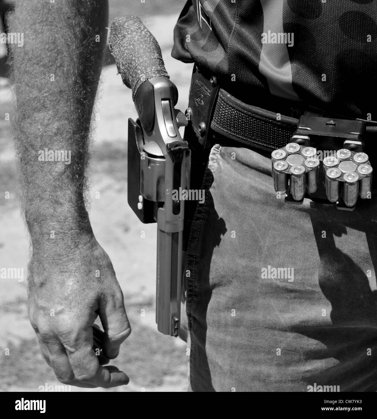 Revolver in sport holster Stock Photo Alamy