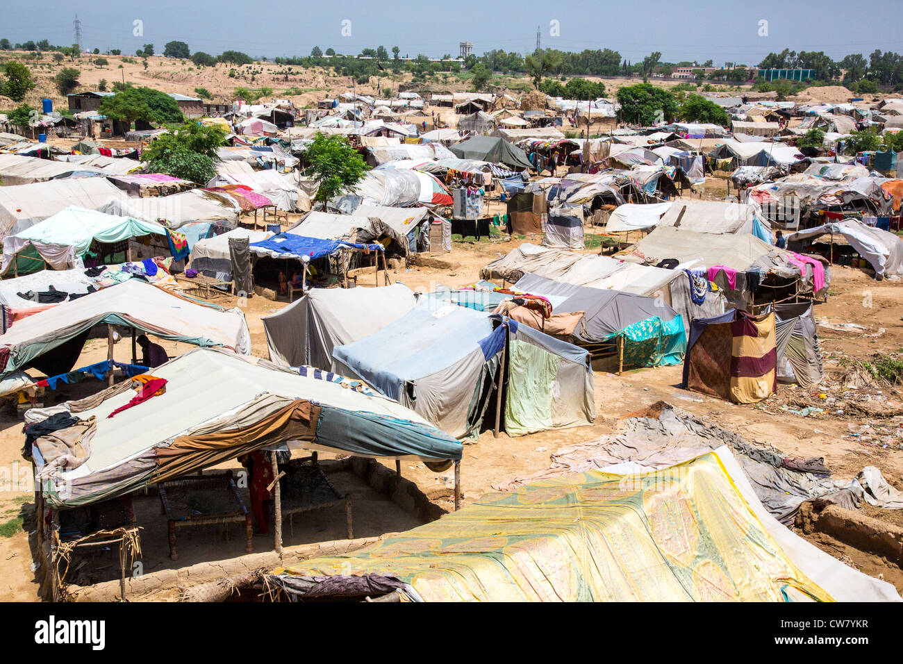 Tent village in Islamabad, Pakistan Stock Photo