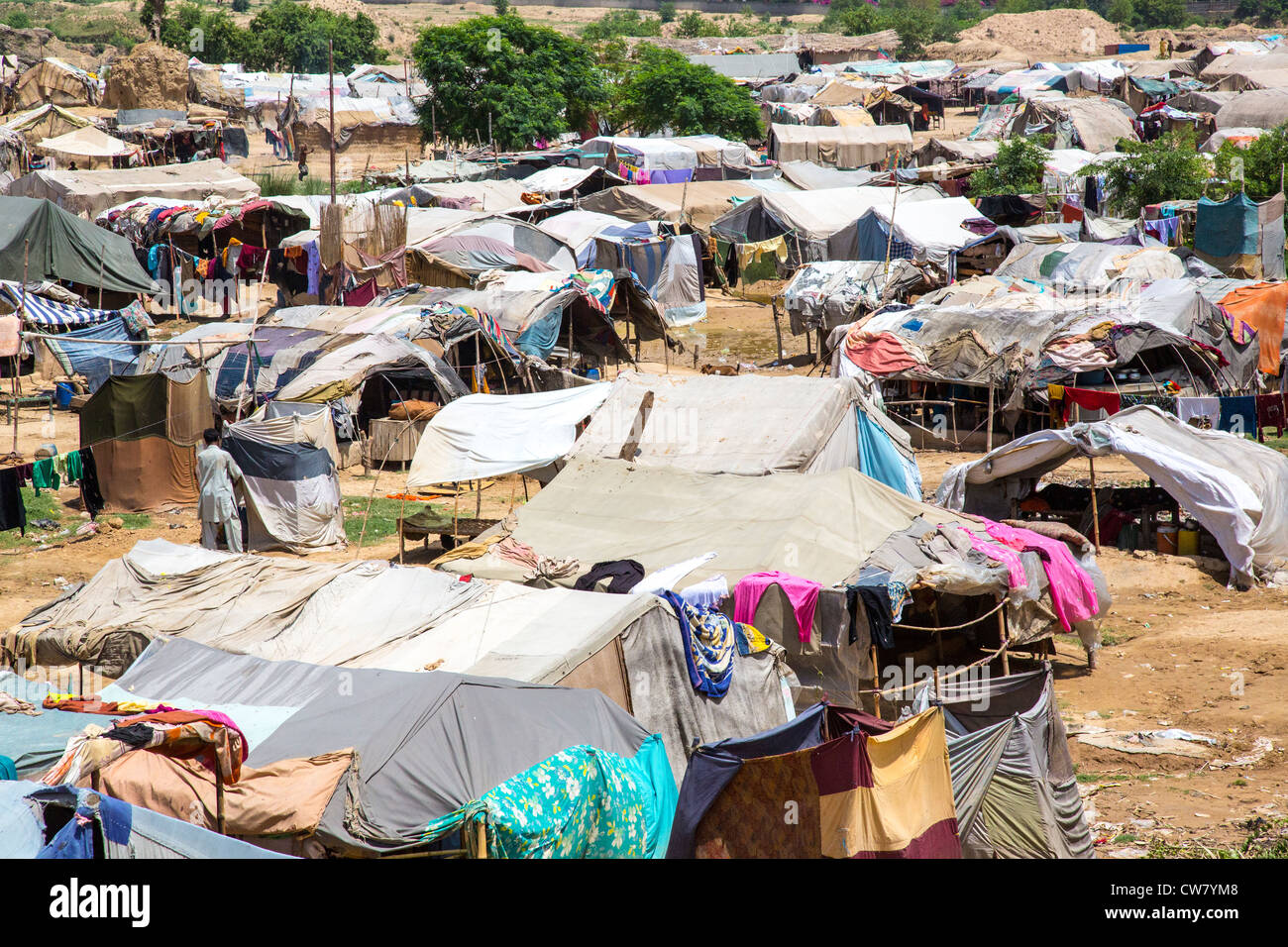 Tent village in Islamabad, Pakistan Stock Photo