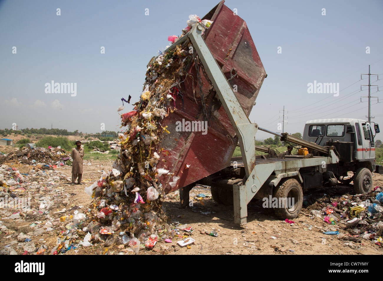 Garbage dump in Islamabad, Pakistan Stock Photo
