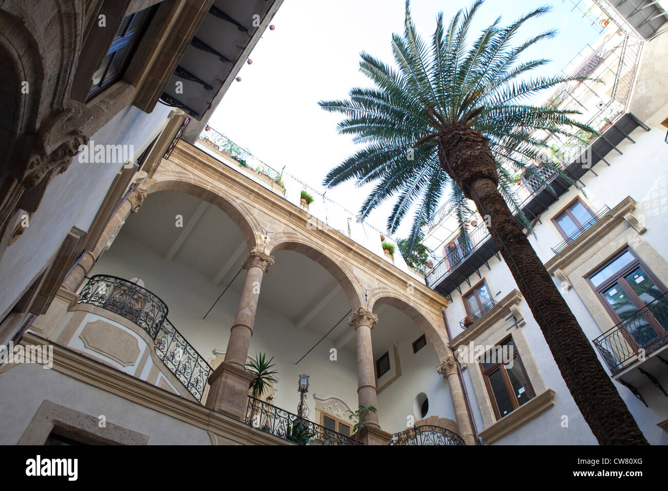 Courtyard with palm tree hi-res stock photography and images - Alamy