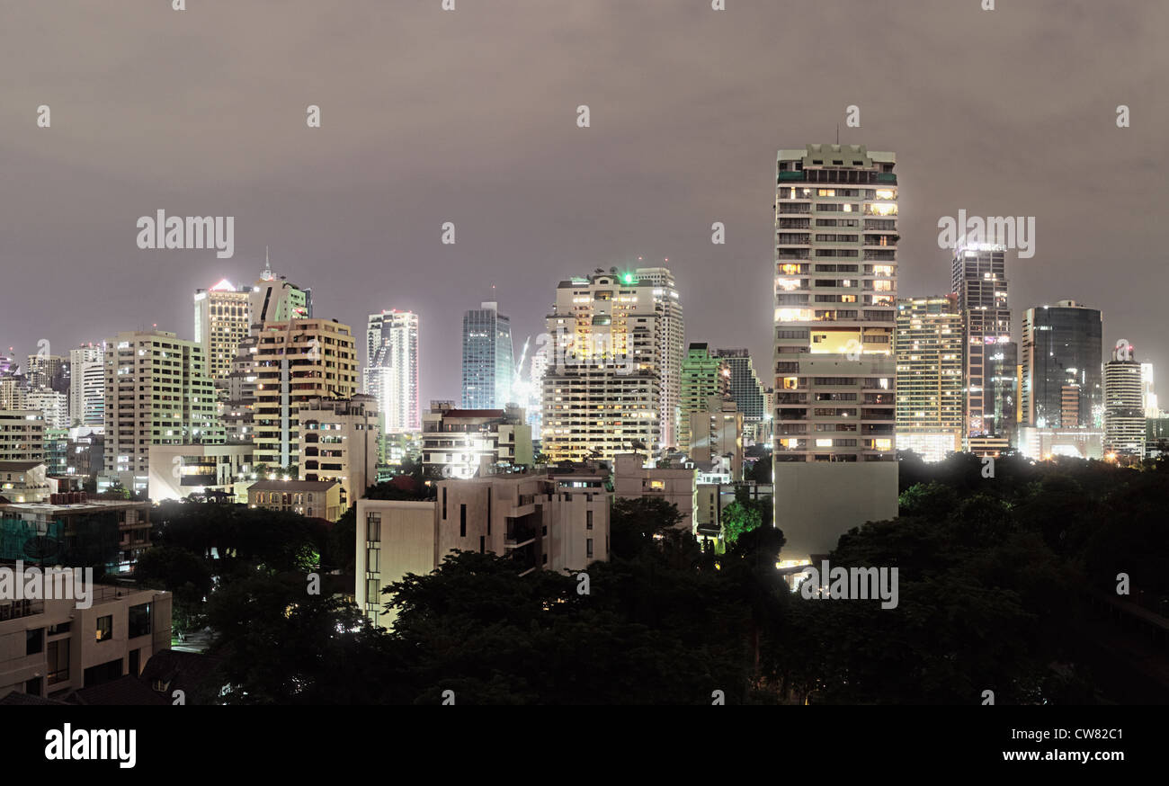 Modern architecture in Bangkok - high-rise buildings in the city center ...
