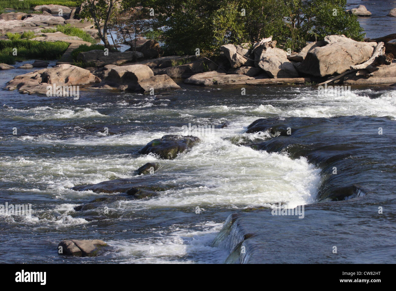 James river near historic Brown's island  in Richmond, Virginia,USA Stock Photo