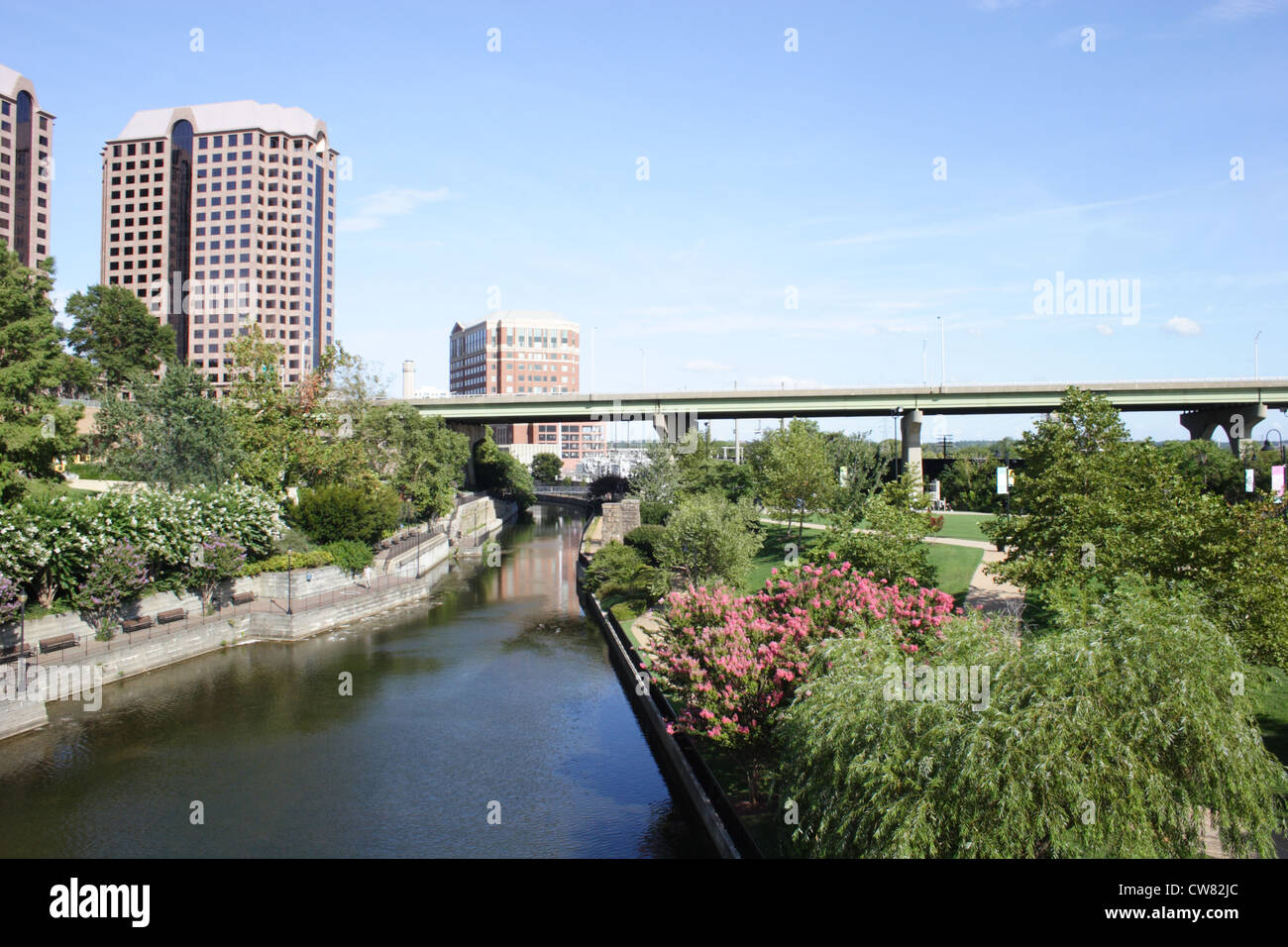 Scenic kanawha canal  in downtown Richmond, Virginia, USA Stock Photo