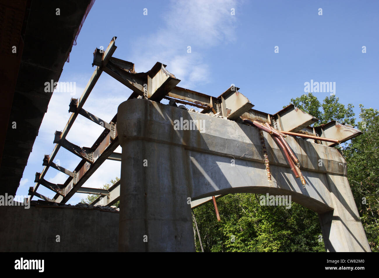 Demolition of Huguenot bridge in Richmond, Virginia ,2012 Stock Photo