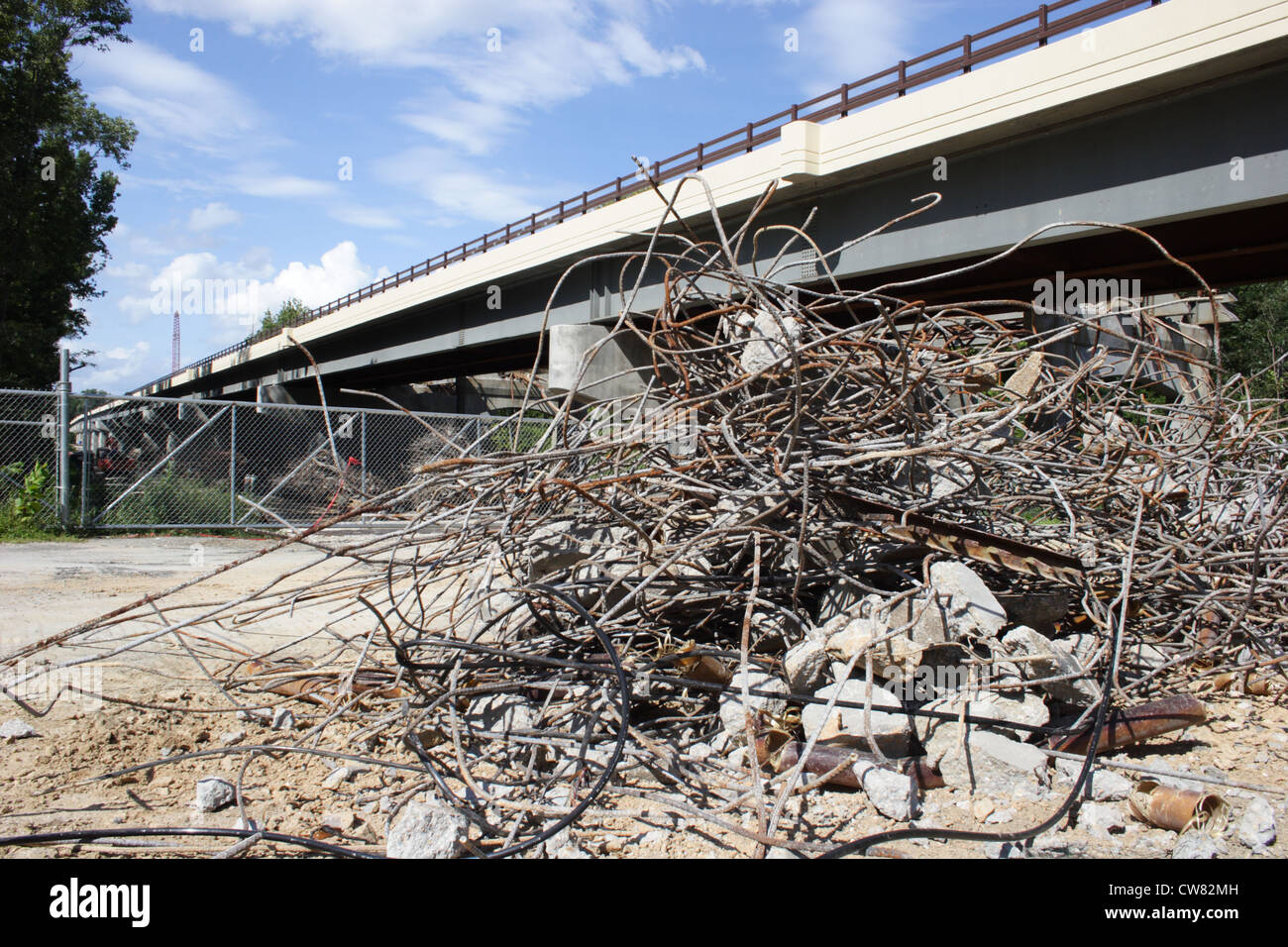 Demolition of Huguenot bridge in Richmond, Virginia ,2012 Stock Photo