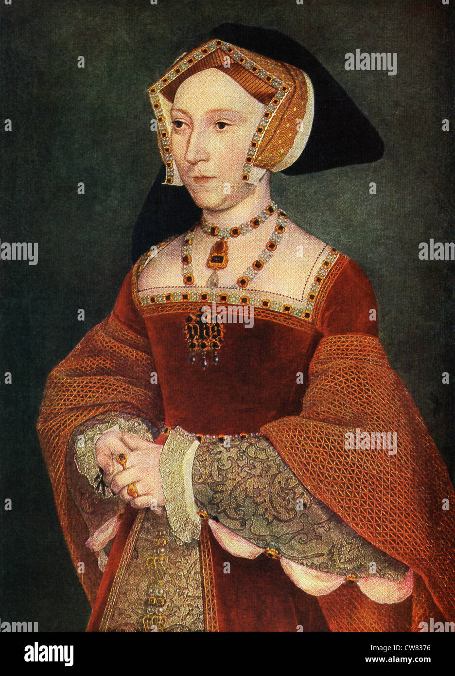 Hans Holbein (1497 1543?) painted this portrait of Jane Seymour, the third wife of Henry VIII, between 1536 and 1537. Stock Photo