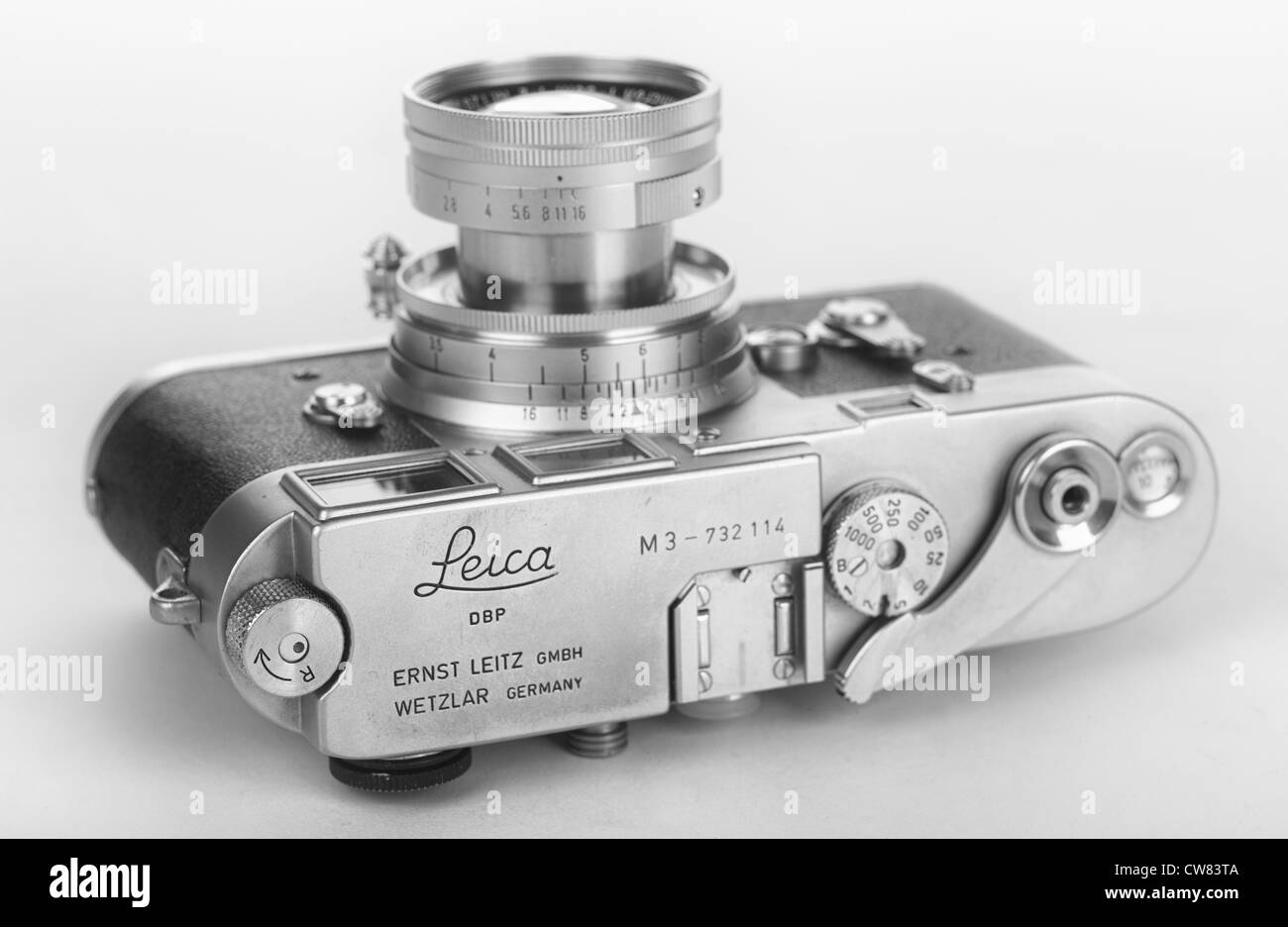 Leica M3 Leitz Rangefinder camera on White Background with