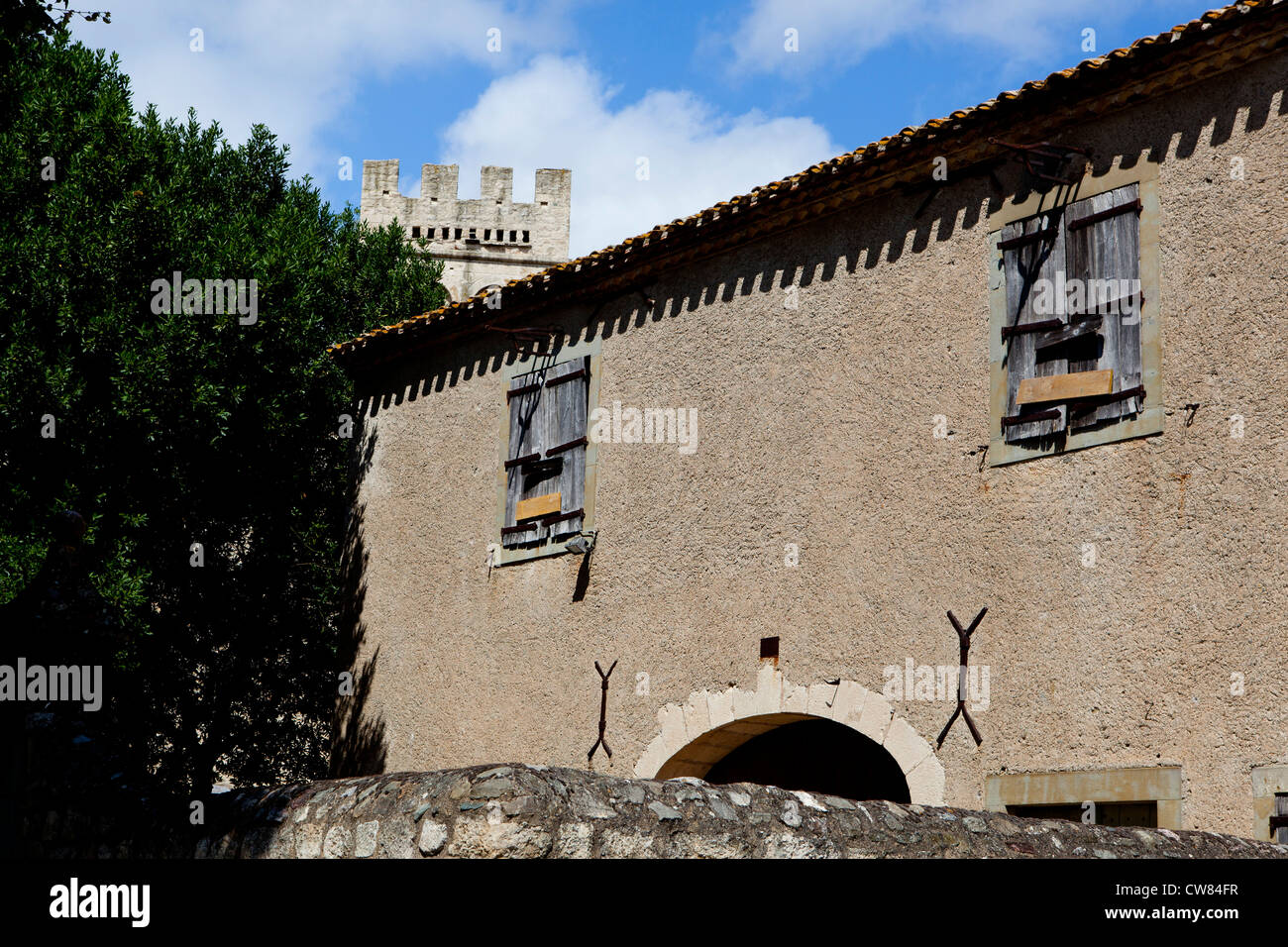 The village of Caune-Minervois, in Southern France Stock Photo
