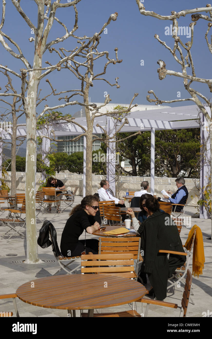 Cafe at the Getty Centre, Los Angeles Stock Photo