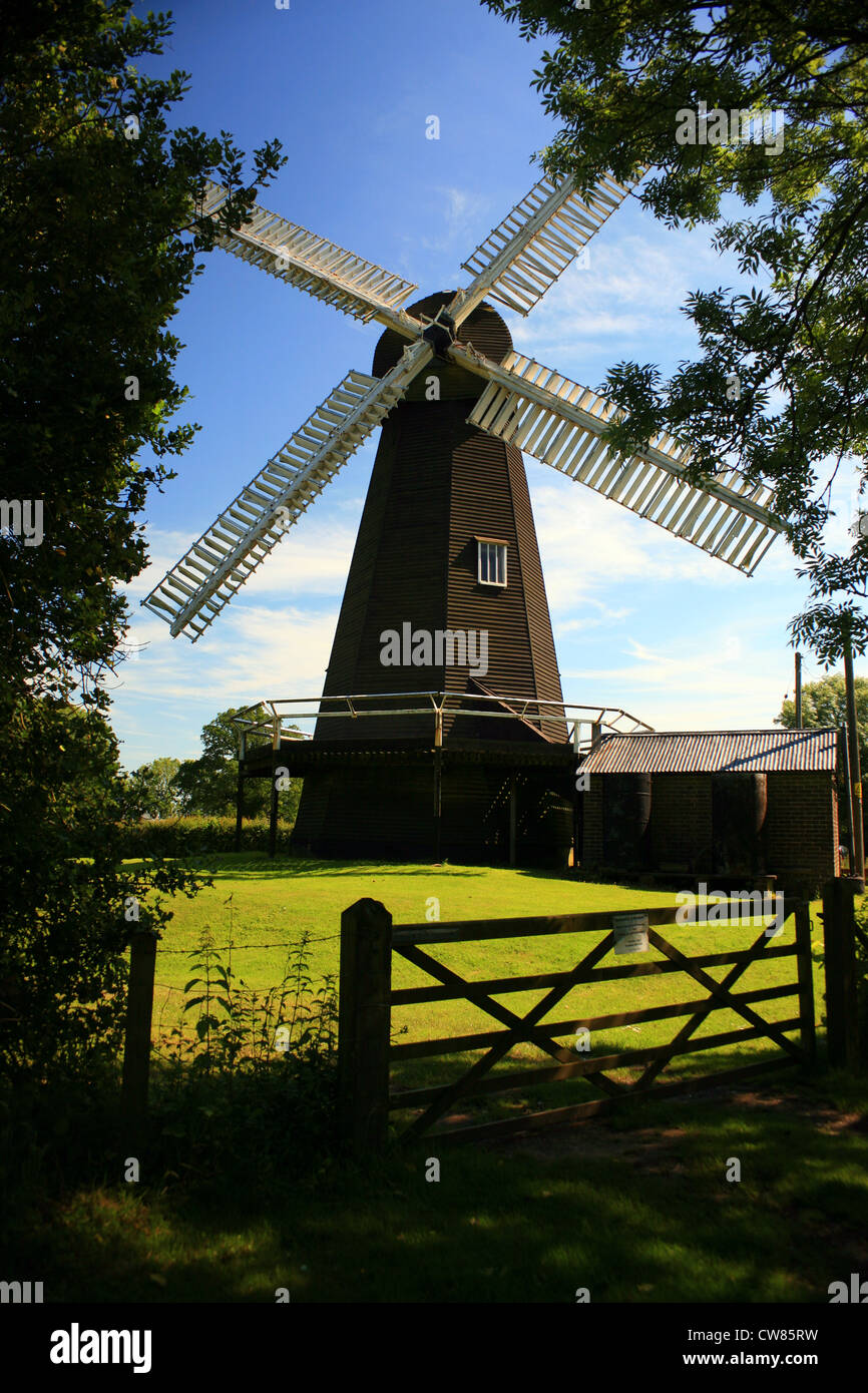 Stelling Minnis Windmill, The Minnis, Stelling Minnis, North Downs, Canterbury, Kent, England, UK Stock Photo