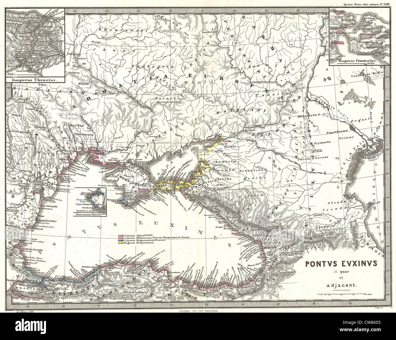 1865 Spruner Map of the Black Sea and Adjacent Regions Stock Photo