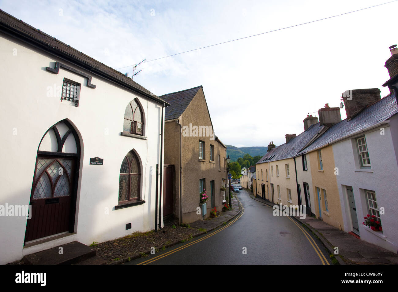 Village of Crickhowell, Brecon Beacons, Powys, Mid Wales Stock Photo