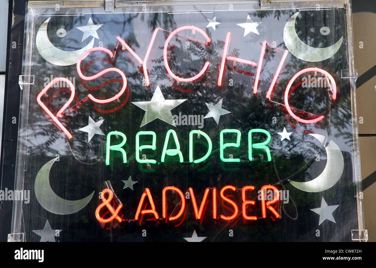A sign of a business of a psychic reader Stock Photo