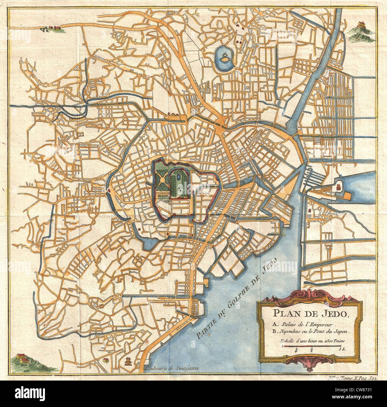 The 1752 Schely Plan of Edo, now known as Tokyo, Japan, is an