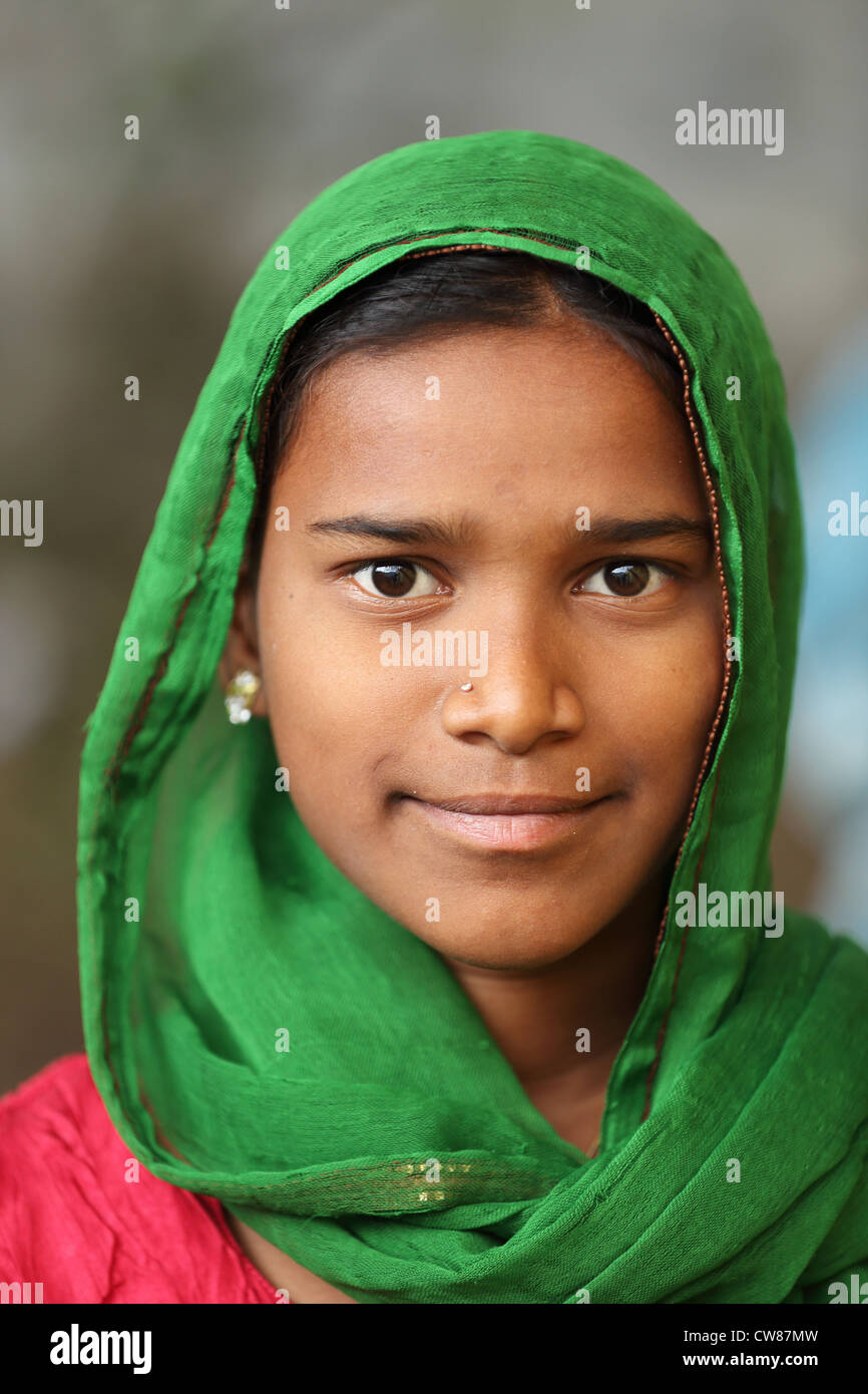 Young Indian girl portrait Andhra Pradesh South India Stock Photo - Alamy