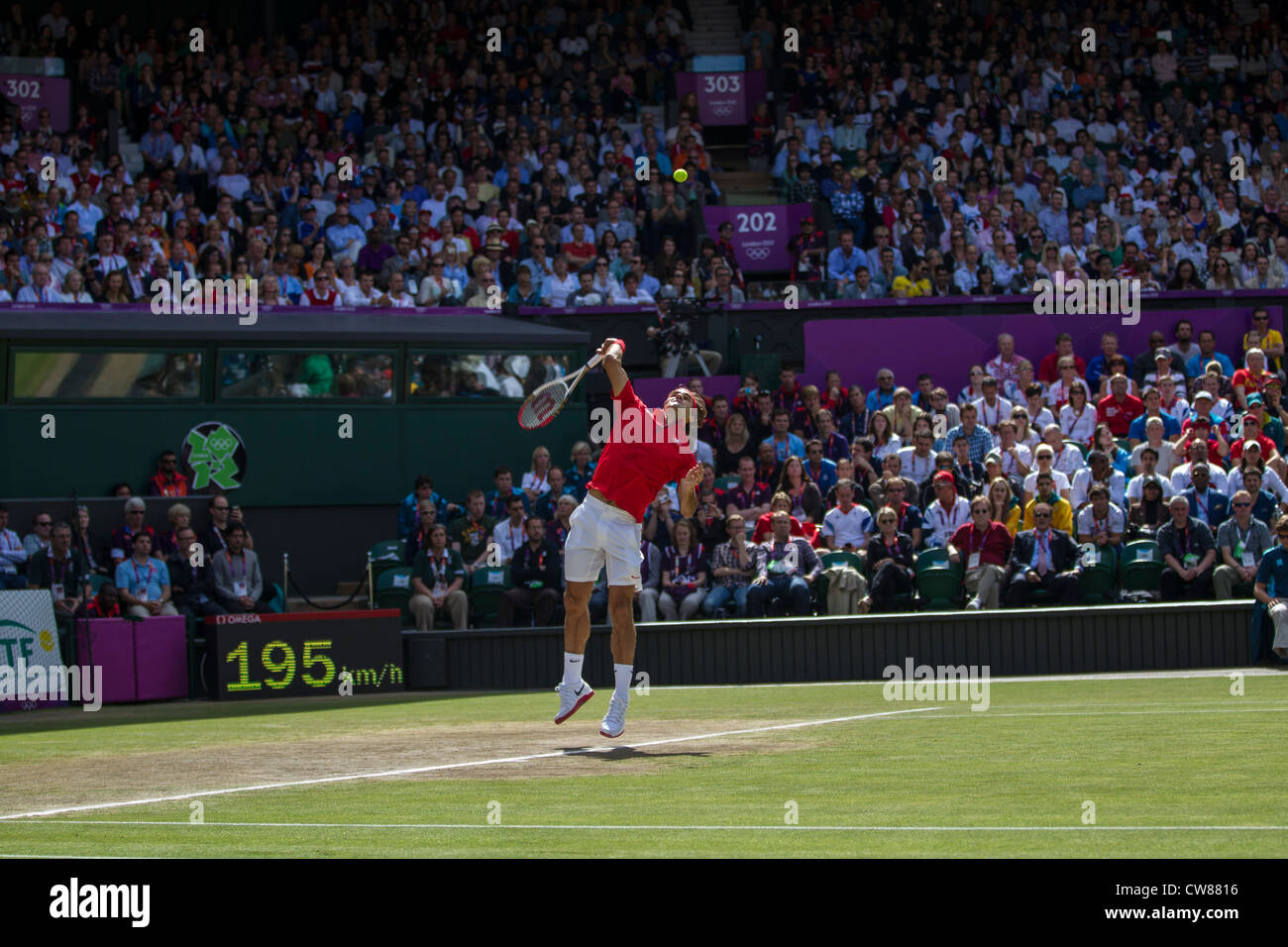 Roger Federer (SUI) wins the silver medal in the Men's Tennis Final at