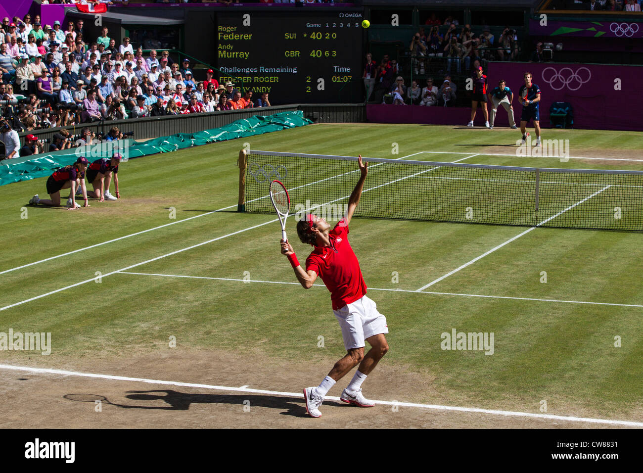 Roger Federer (SUI) wins the silver medal in the Men's Tennis Final at