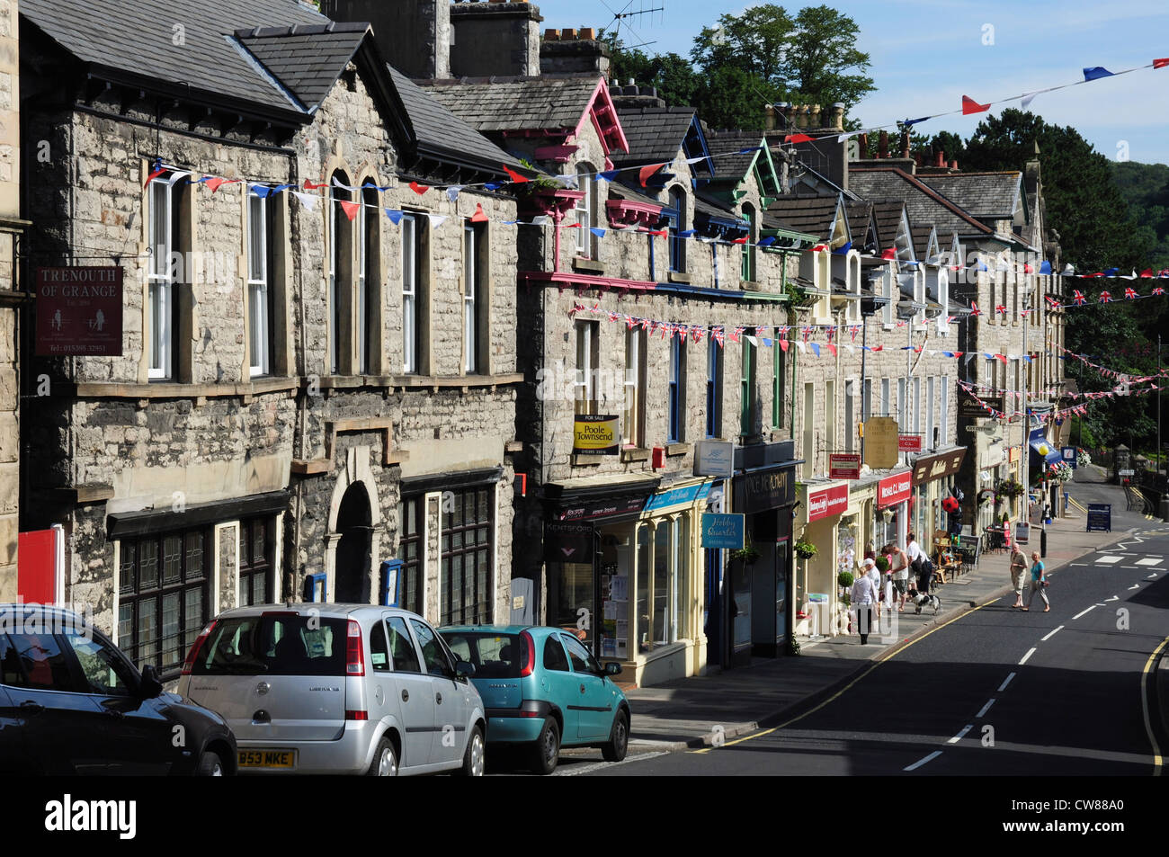 Shops and offices in Main Street, GrangeoverSands, Cumbria, England
