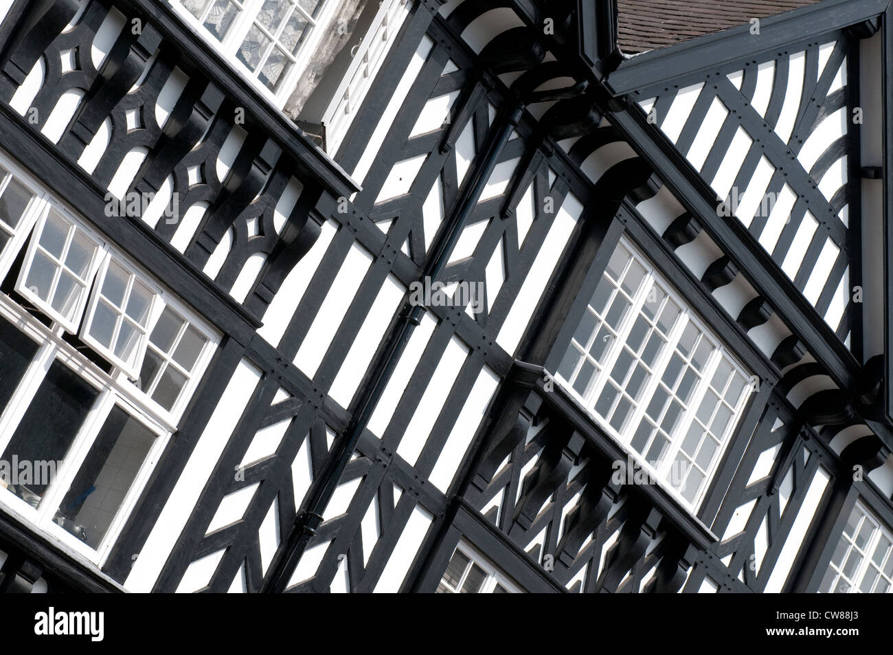 A timber framed Tudor style building in Chesterfield town centre, Derbyshire England UK Stock Photo