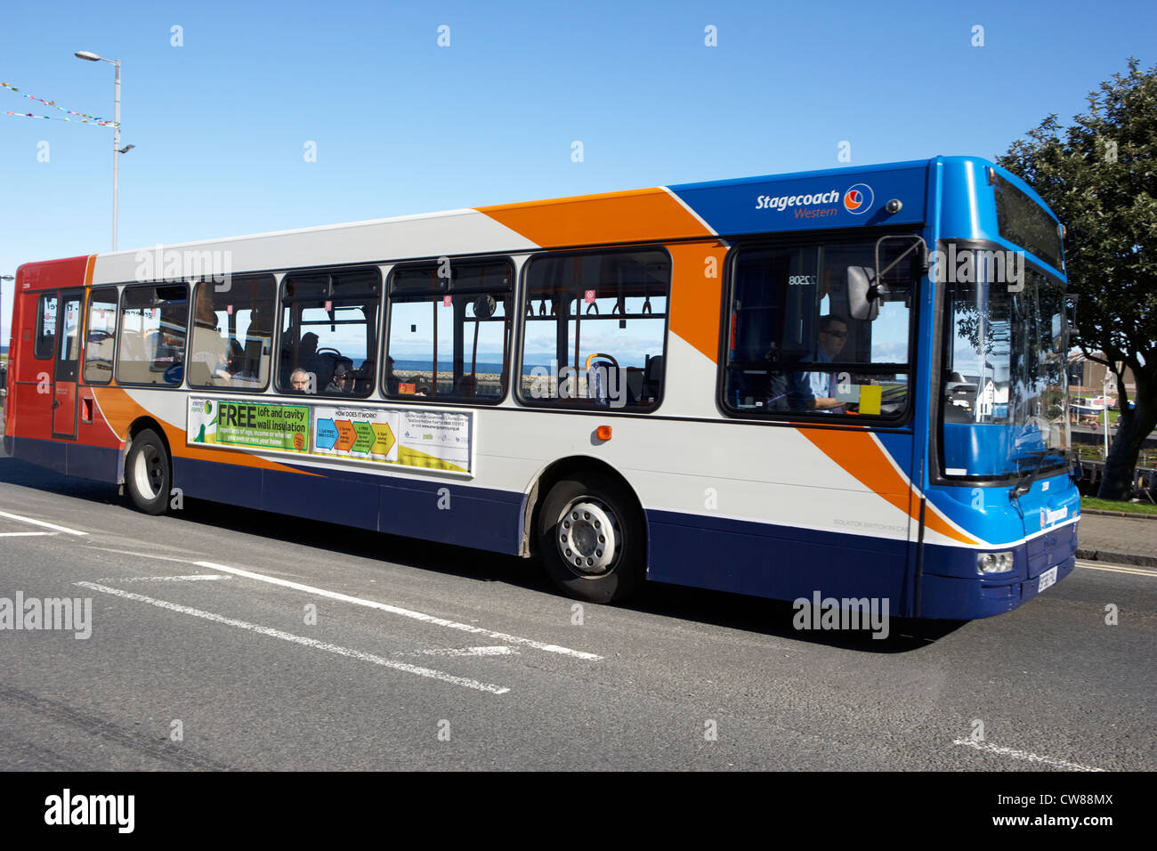 stagecoach western single deck public bus in girvan south ayrshire scotland uk united kingdom Stock Photo