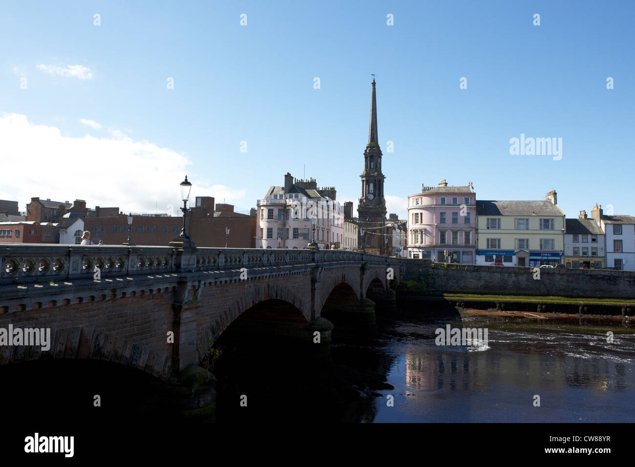 new bridge over the river ayr in the town centre of ayr south ayrshire scotland uk united kingdom Stock Photo