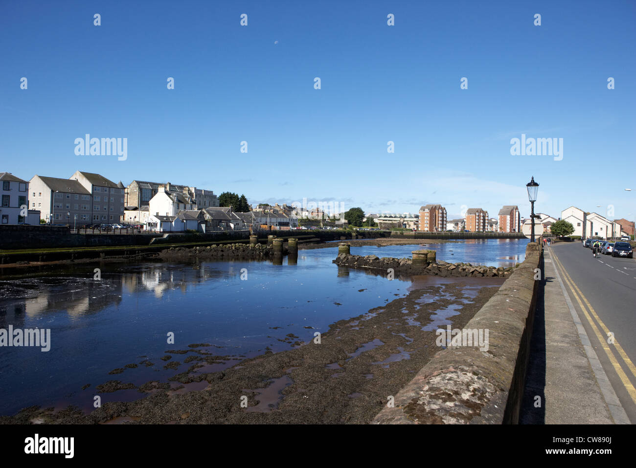 river ayr in the town centre of ayr south ayrshire scotland uk united
