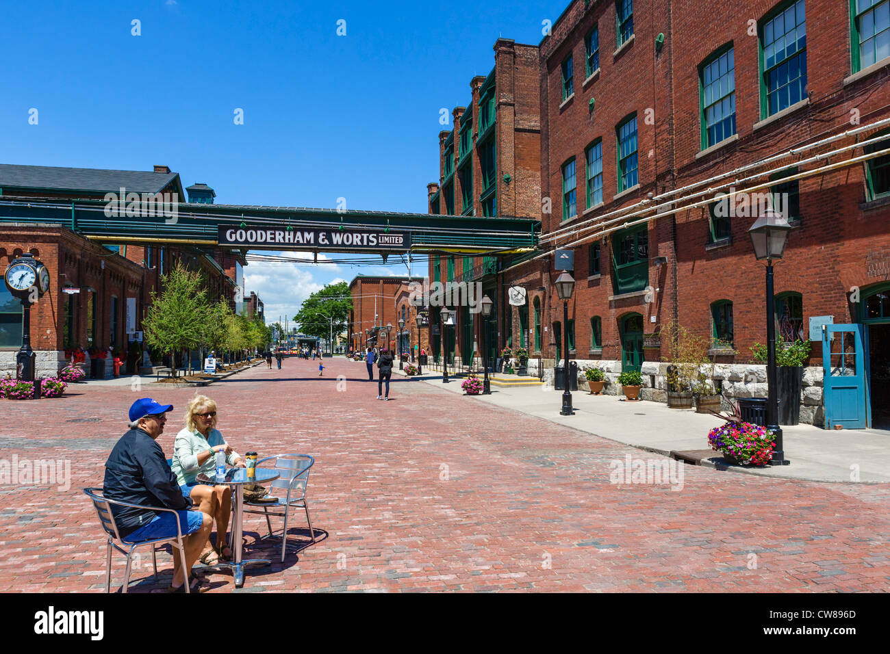 View down Trinity Street with in the Distillery District, Toronto, Ontario, Canada Stock Photo