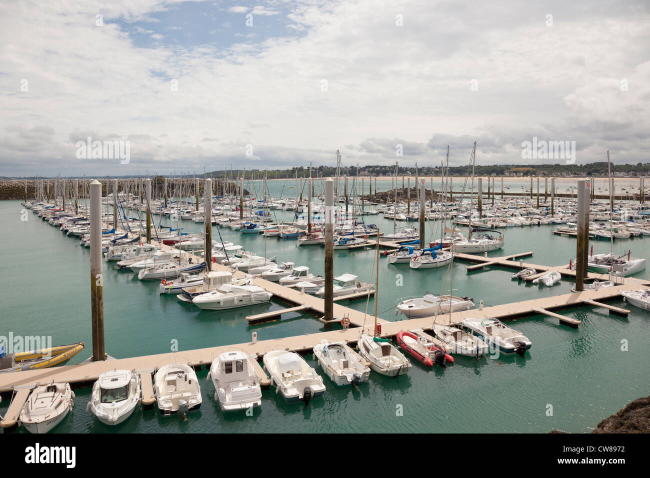 The 'Port d'Armor' The new deepwater marina, Saint Cast, Northern Brittany, France Stock Photo