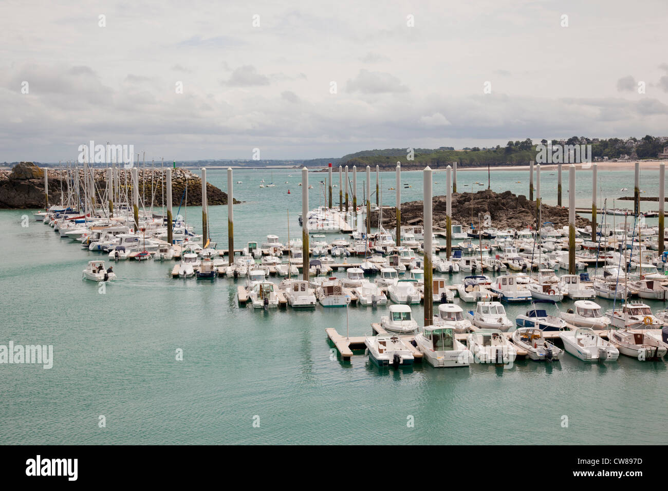 Port St Quay Port d’Armor the new deep water marina, Saint Cast, Northern Brittany, France Stock Photo