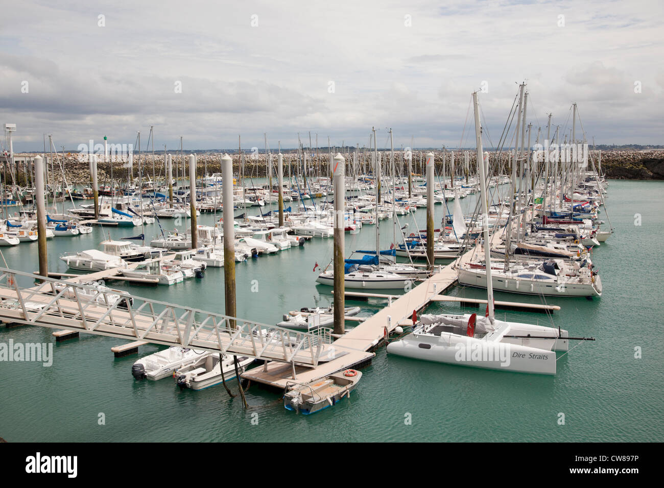 Port St Quay Port d’Armor the new deep water marina, Saint Cast, Northern Brittany, France Stock Photo