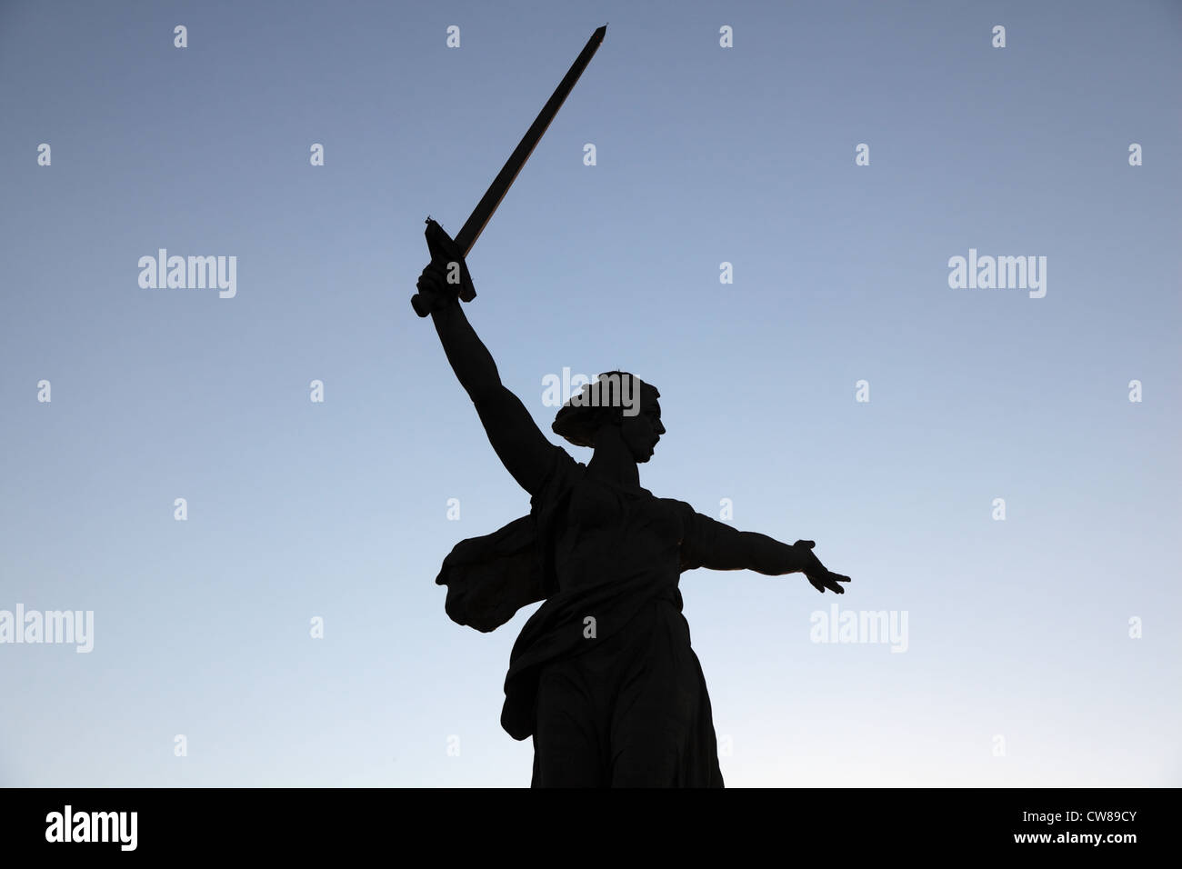 Legendary Statue of Mother Russia, monument commemorating the Battle of Stalingrad. Volgograd, Russia. Stock Photo