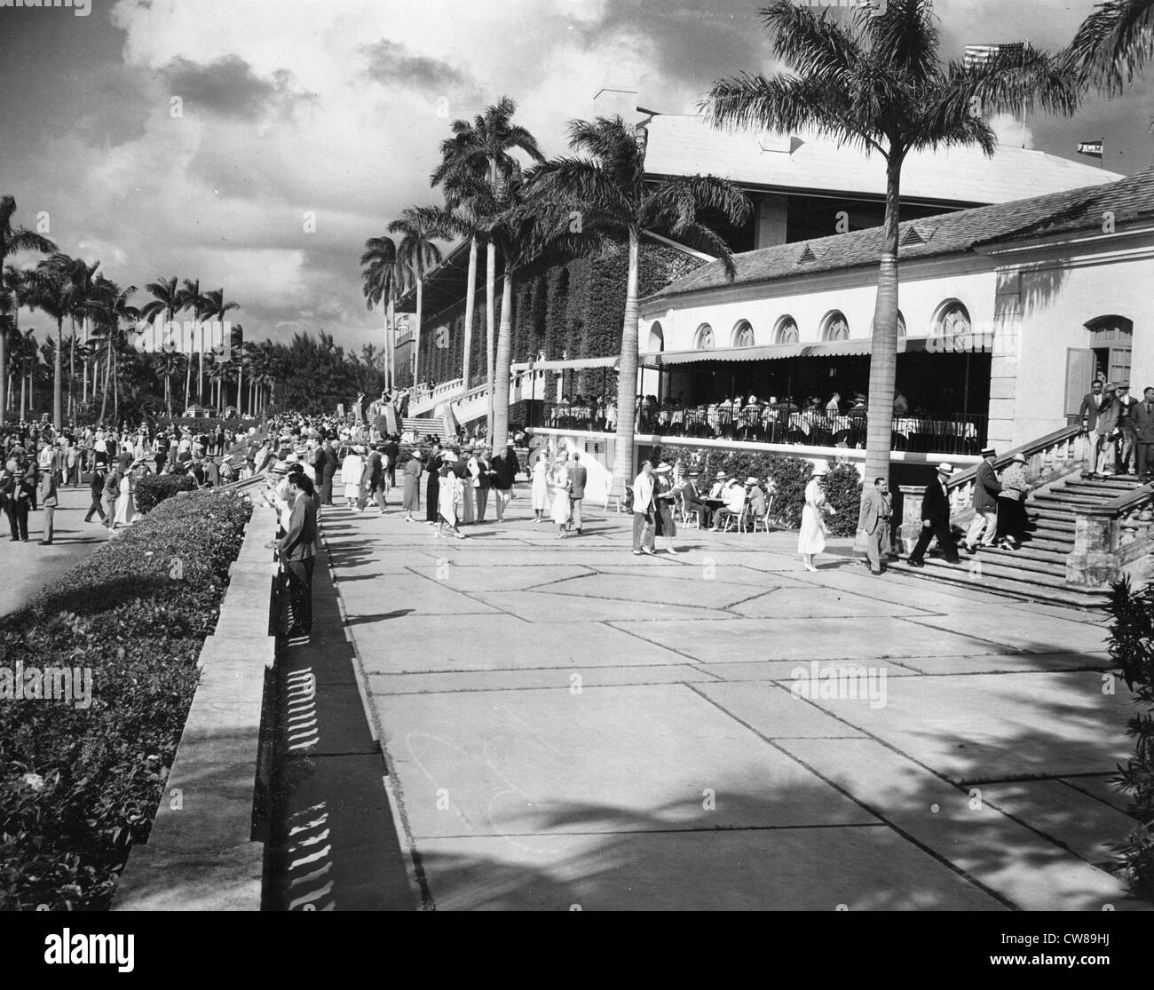 Grandstand, Hialeah Racetrack, Florida, 1942 Stock Photo