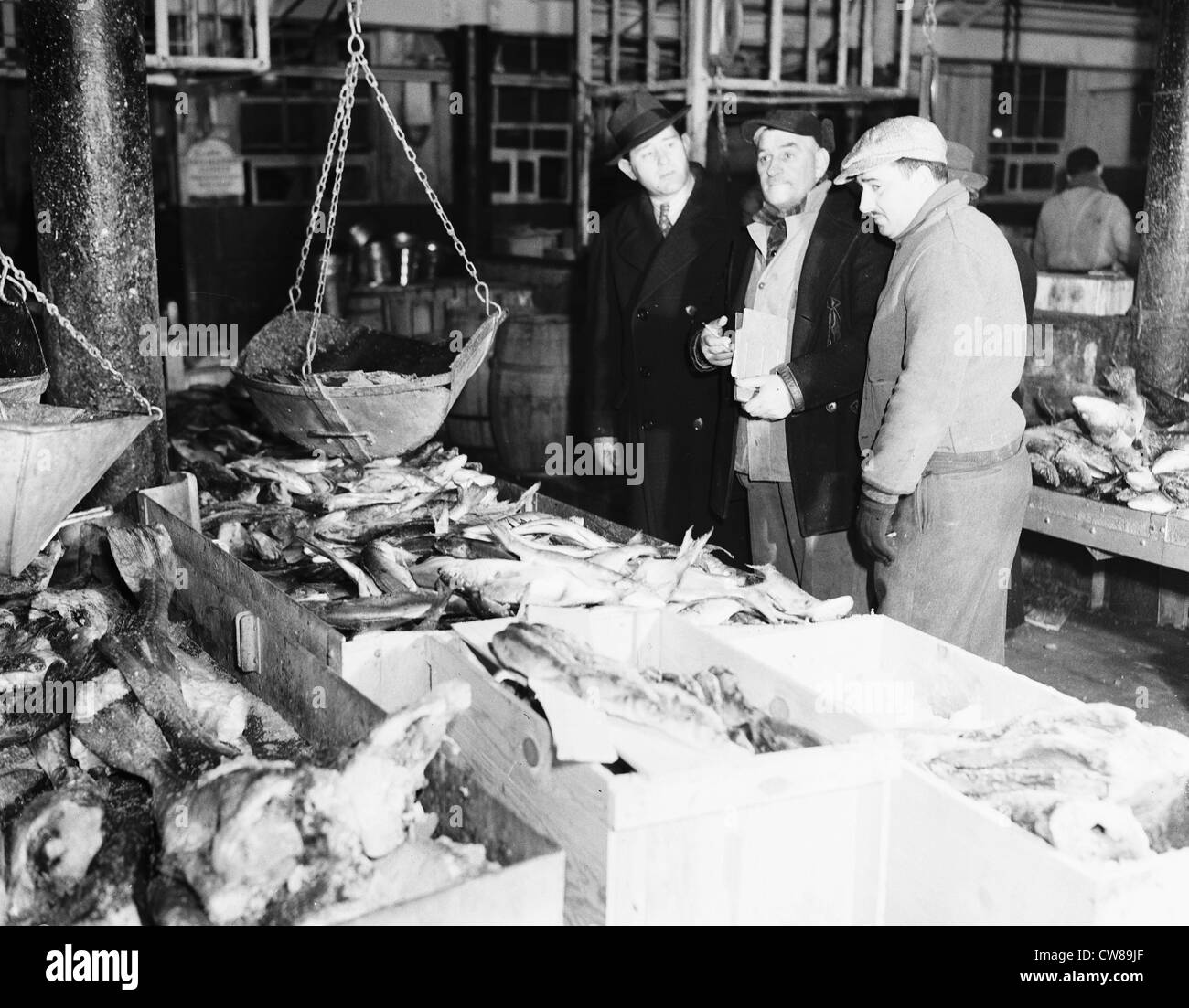 Fulton Fish Market, New York City, early morning, February 17, 1943 Stock Photo