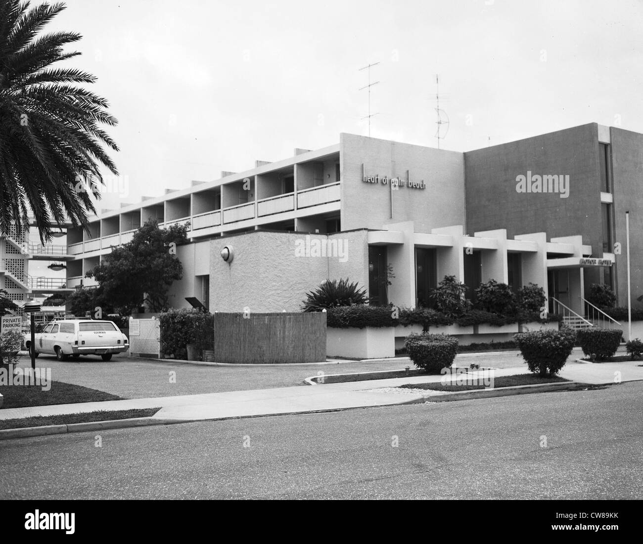 Exterior of the newly built Heart of Palm Beach motor hotel on Royal
