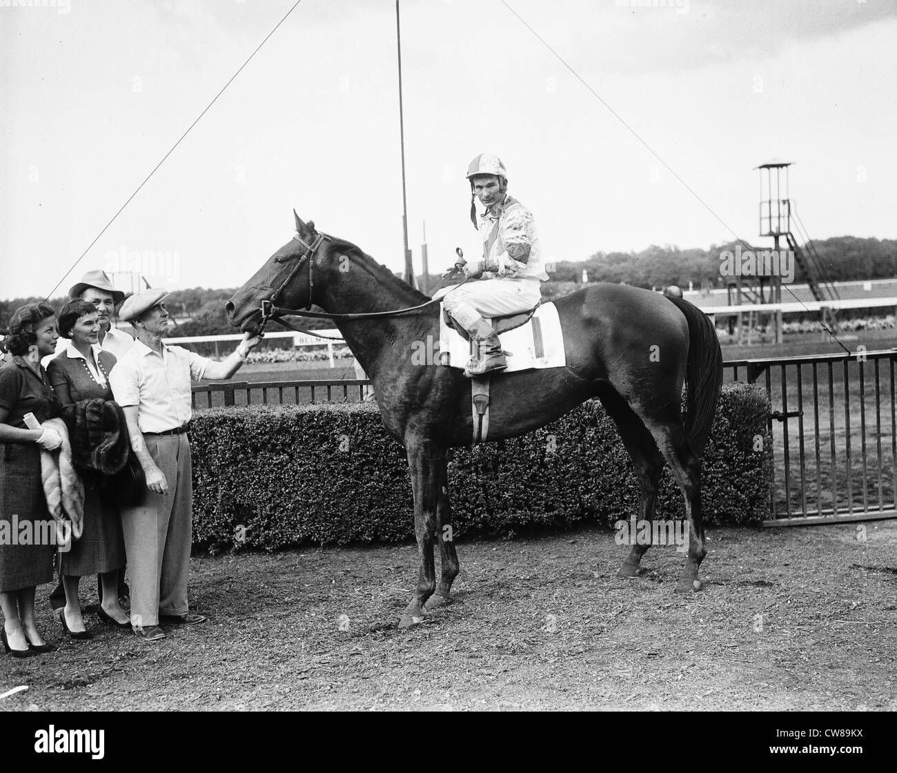 Winning jockey horse Black and White Stock Photos & Images Alamy