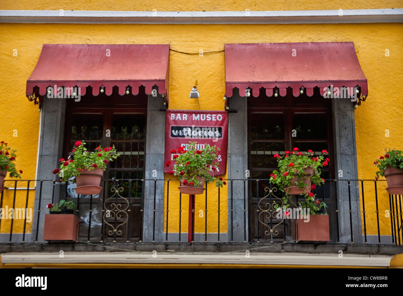 Balcony in Puebla, Mexico Stock Photo
