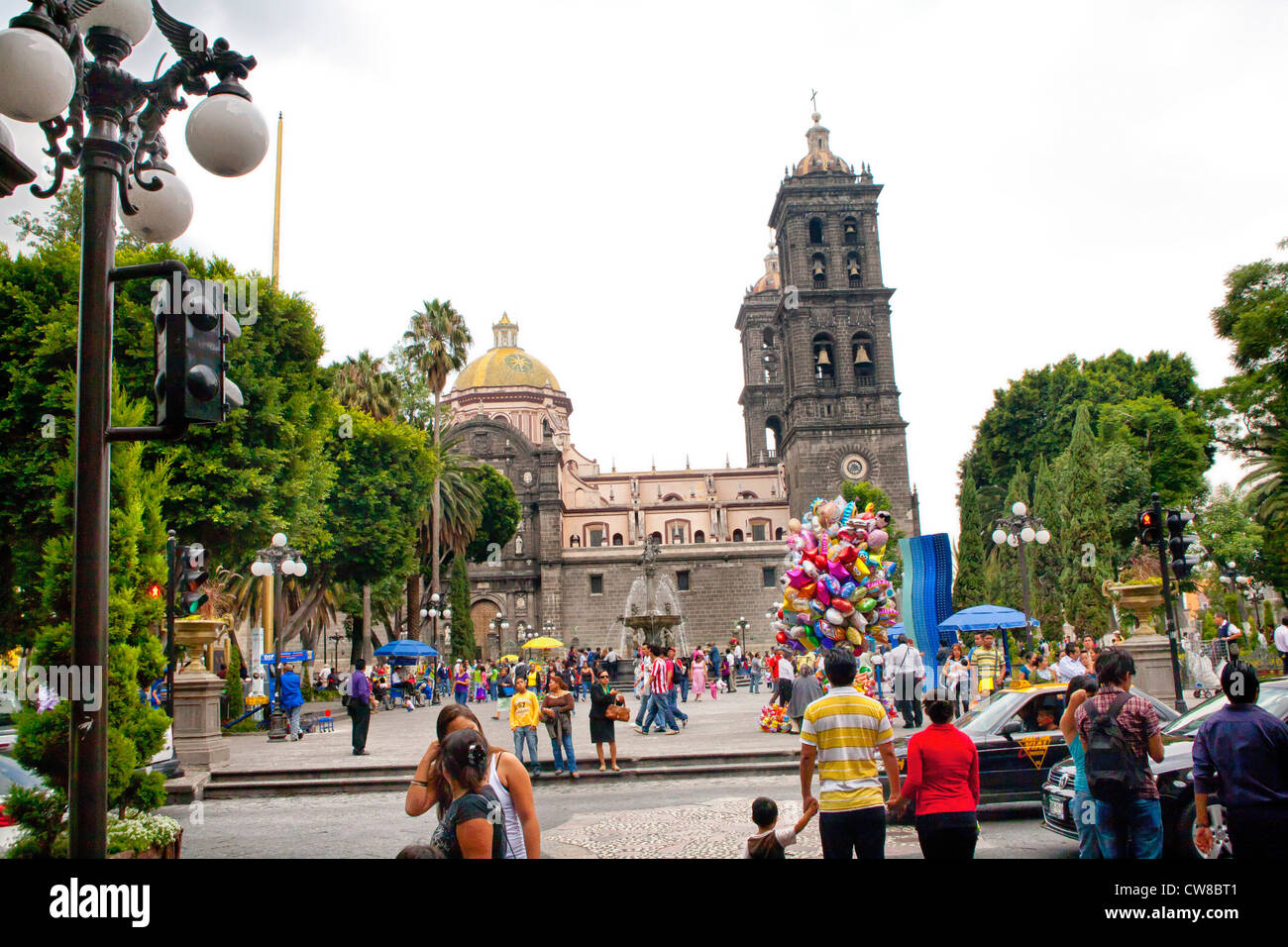 Catedral de Puebla, Puebla Cathedral, near the Zocalo, Puebla, Mexico Stock Photo