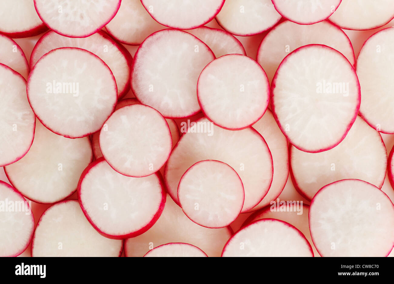 sliced red radish Stock Photo