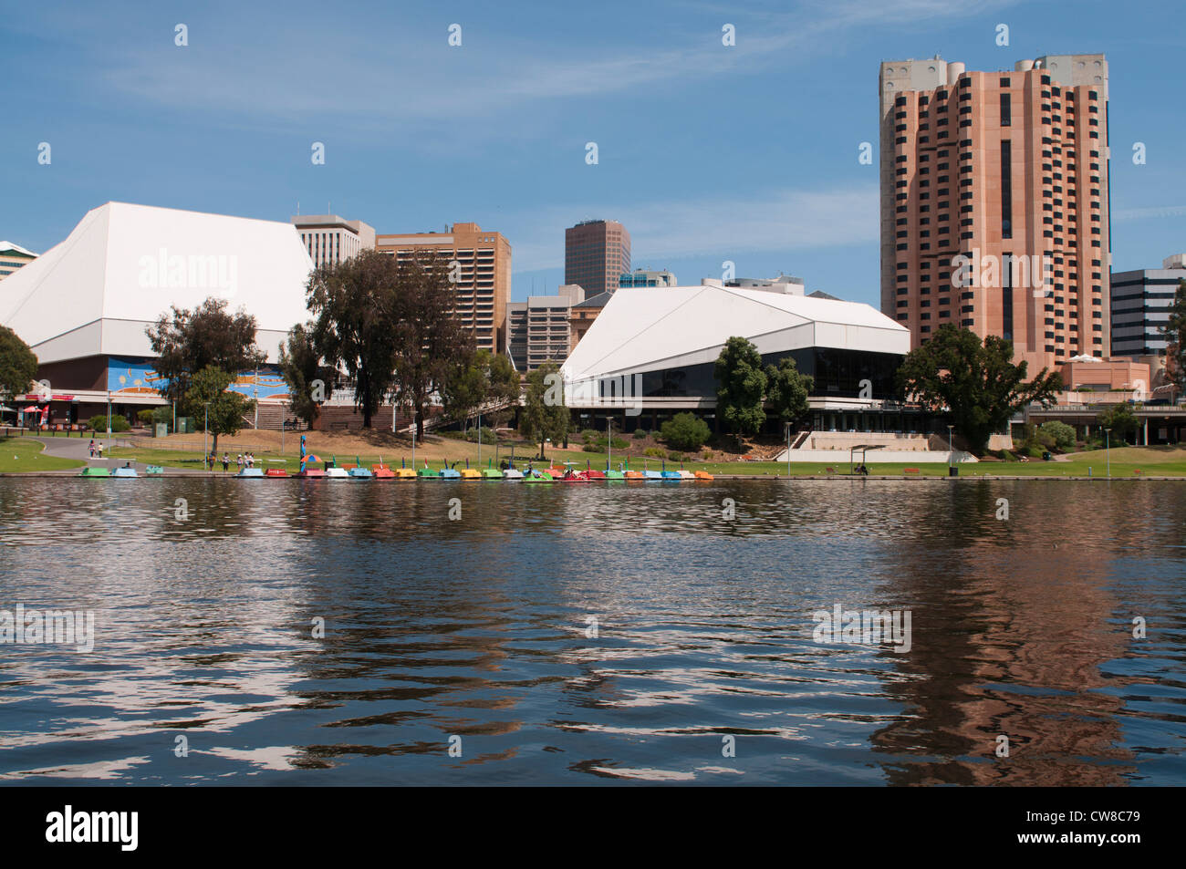 Adelaide Skyline from the northern side of the river torrens Stock Photo