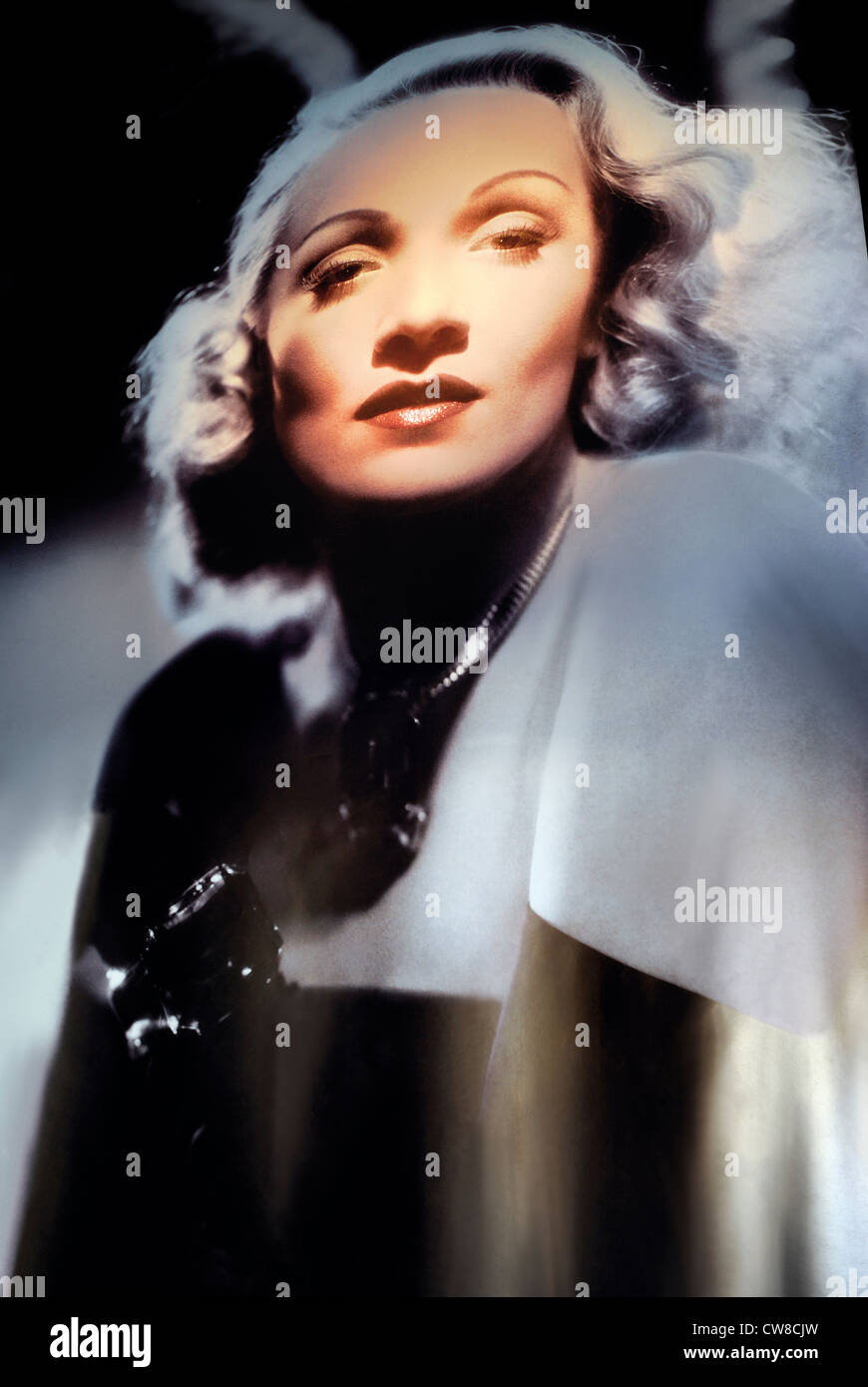 Spain, Segovia: Image of  Marlene Dietrich of the film 'The Blue Angel' in an exposition in the museum Torreon de Lozoya Stock Photo