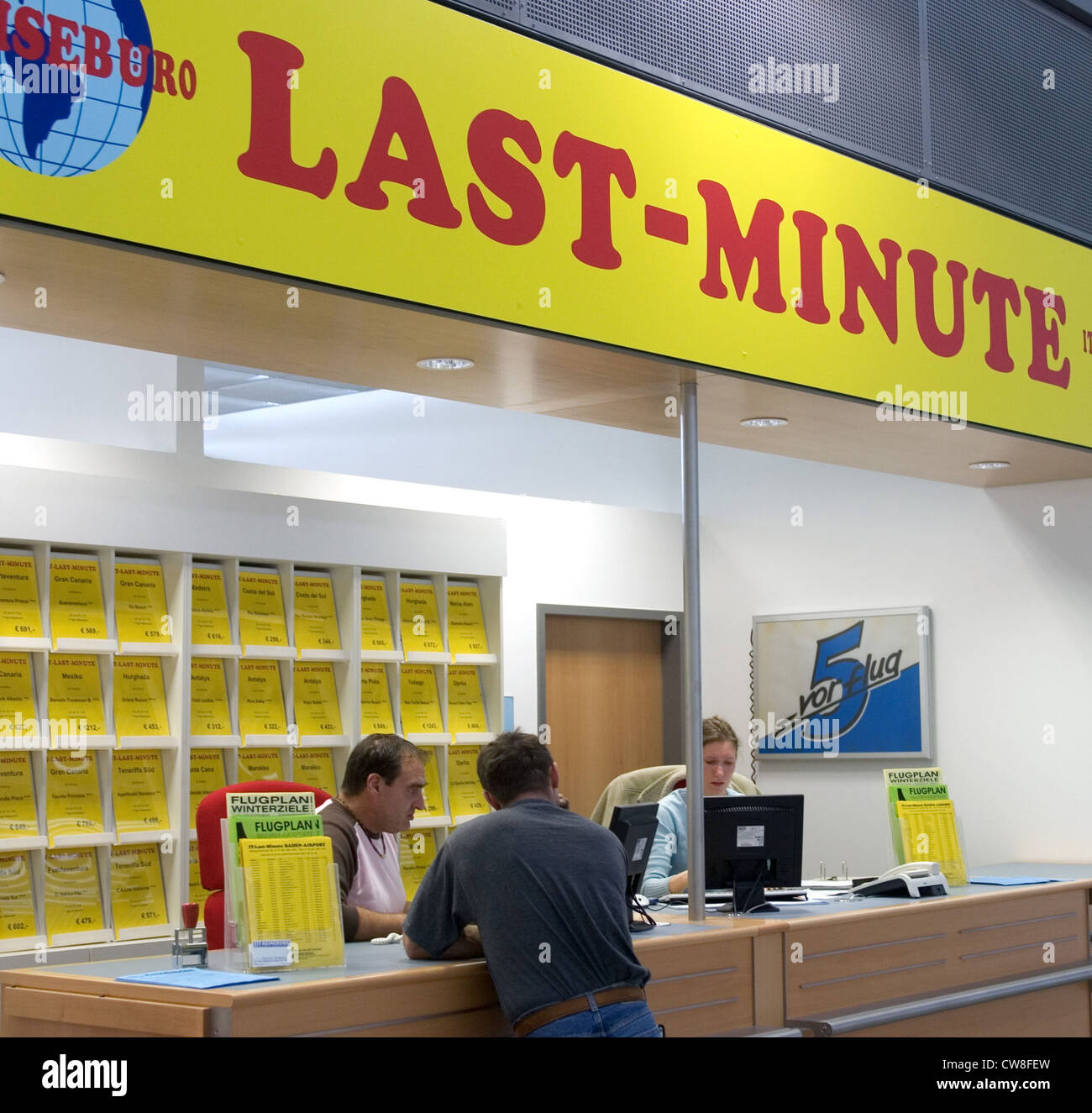 Baden-Baden, last-minute counter at the airport Baden Airpark Stock Photo