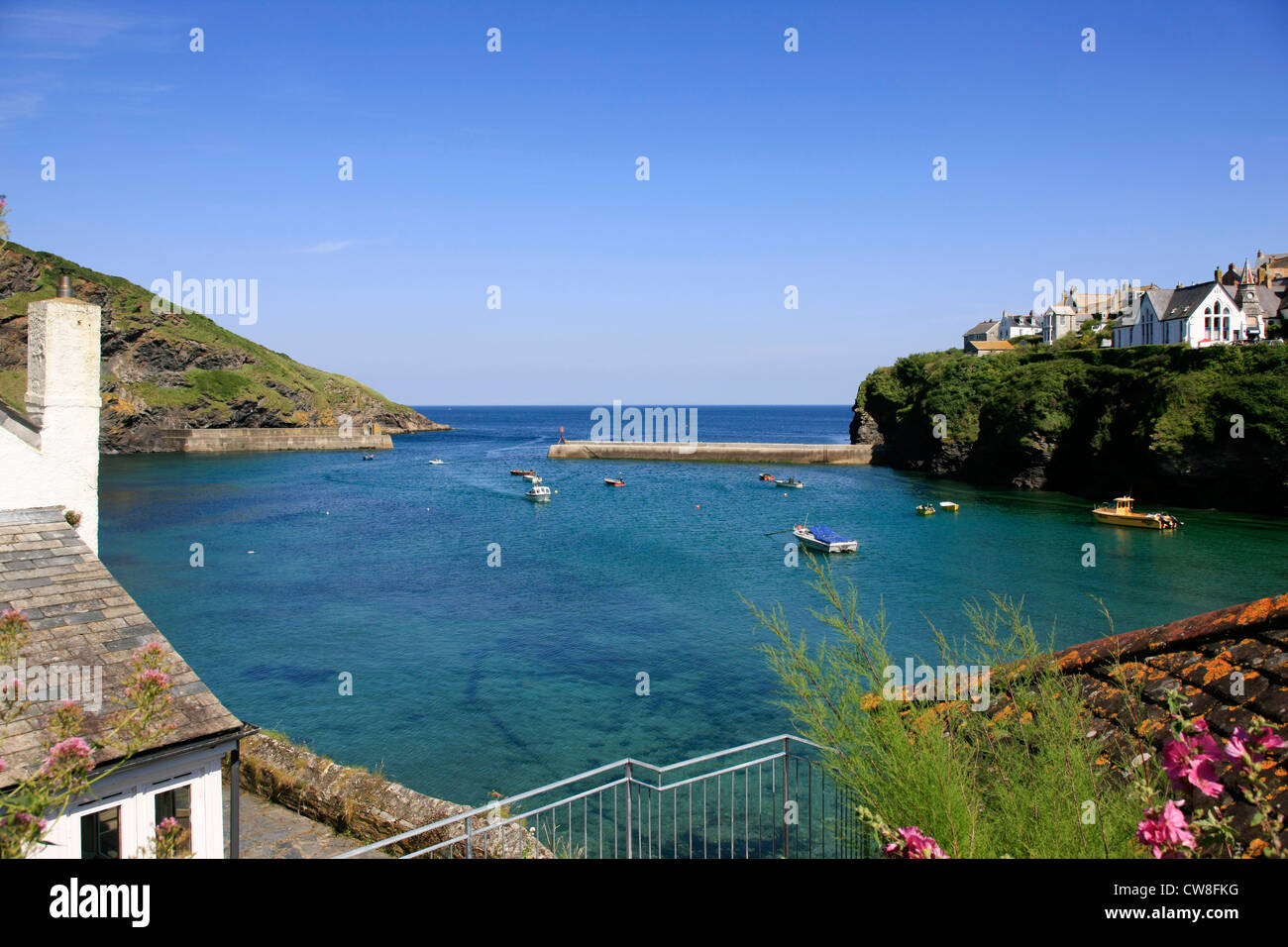Port Isaac Harbour and village Cornwall Stock Photo Alamy