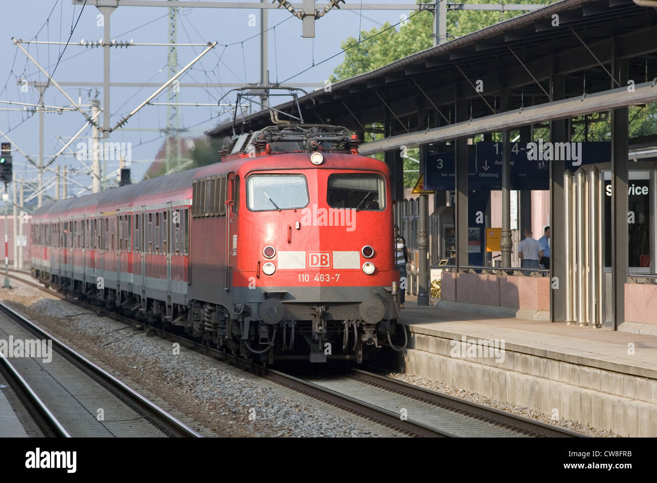 Baden-Baden, one train leaves the station Stock Photo