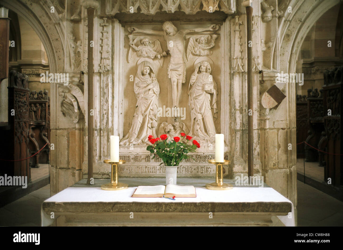 Magdeburg, votive candles in Magdeburg Cathedral Stock Photo